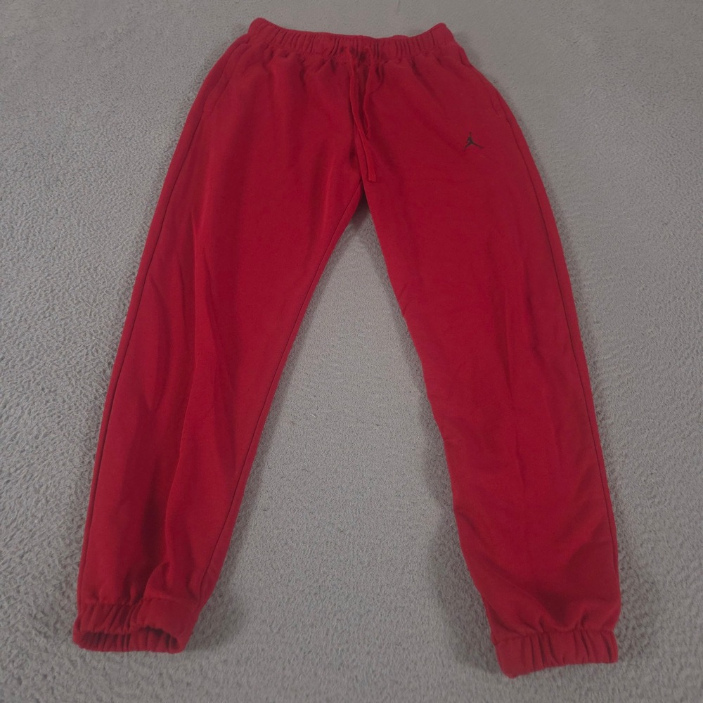 Jordan Sweatpants Men M Red Dri-FIT Sport Crossover Joggers Jumpman French Terry